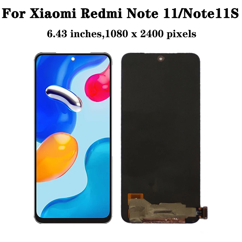 Super AMOLED For Xiaomi Redmi Note 11 2201117TG LCD Display With Touch Screen Digitizer Assembly For Redmi Note 11S 4G 2201117SG