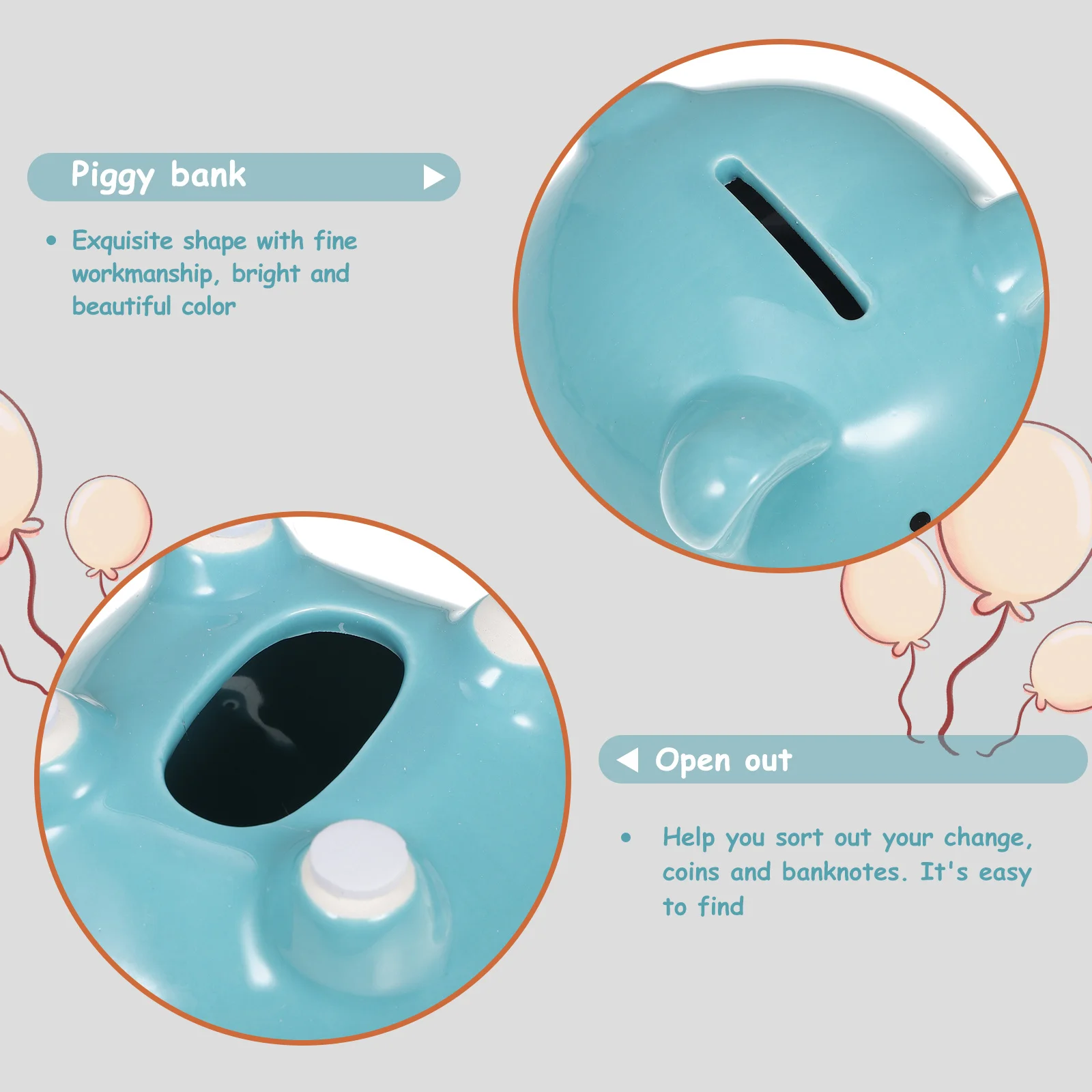 

Ceramic Piggy Bank Green Saving Pot Coin Bank Money Box Nursery Decor for Boys Girls Christmas Birthday Gift Saving Pot