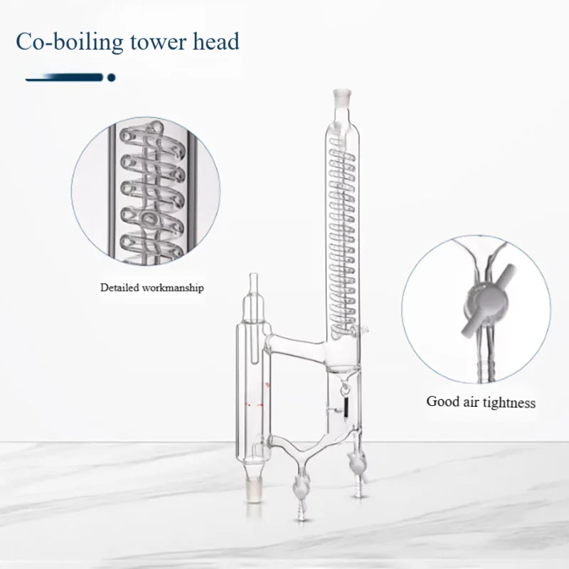 Azeotropic distillation head, phase separation tower head, distillation device with electromagnetic funnel and precision water s view 3