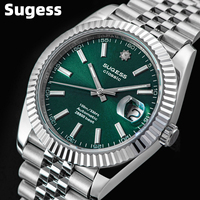 New 2024 Sugess Watch of Men 40mm Date Automatic Tianjin ST2130 Movement Retro Mechanical Wristwatch Sapphire Glass vintage S448
