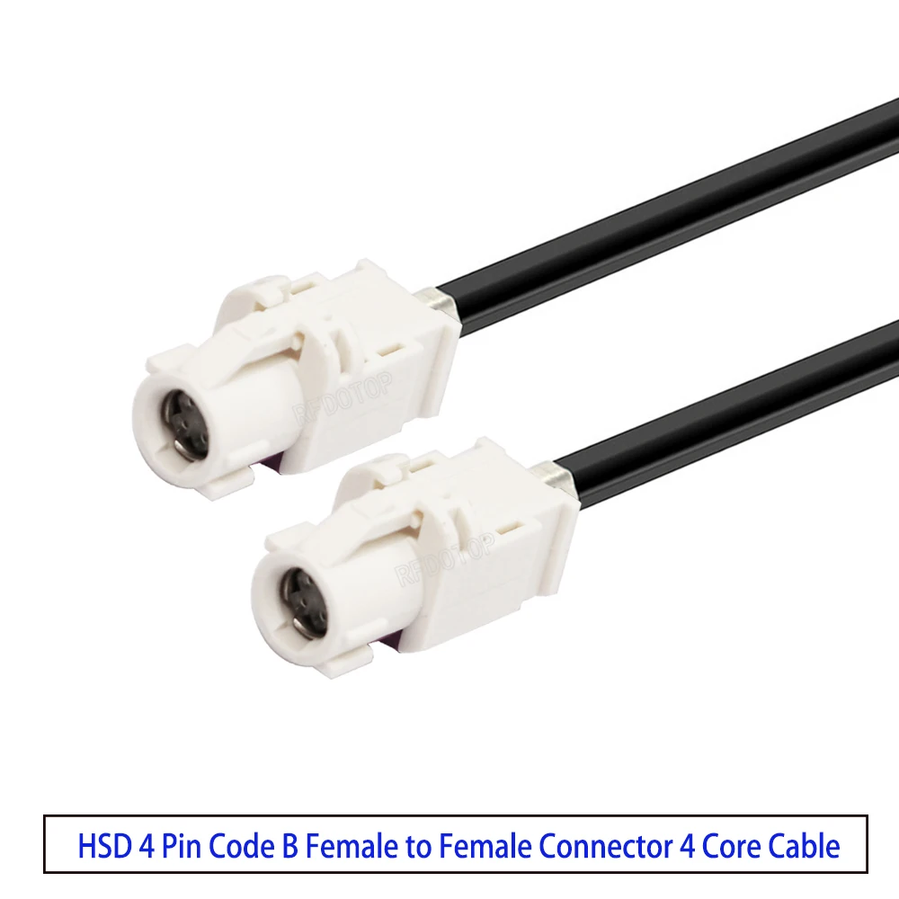 4Pin White FAKRA HSD Code B Male Plug to Female Jack USB LVDS Shielded Dacar 535 4-Core Cable for Benz BMW Audi Tesla VW