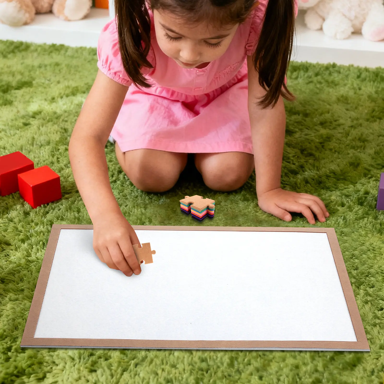 Foldable Nonslip Puzzle Mat with Frame Holds Up to Ideal for Large Jigsaw Puzzles Crafts Storage 60x40cm Tabletop