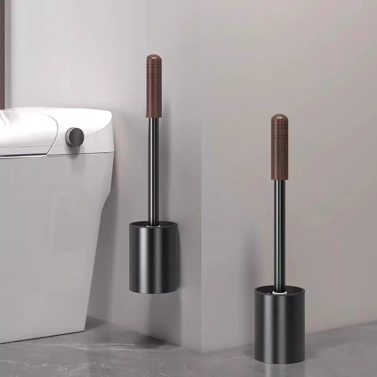 

Walnut bathroom toilet brush without dead ends high-end household washing toilet artifact cleaning brush wall hanging