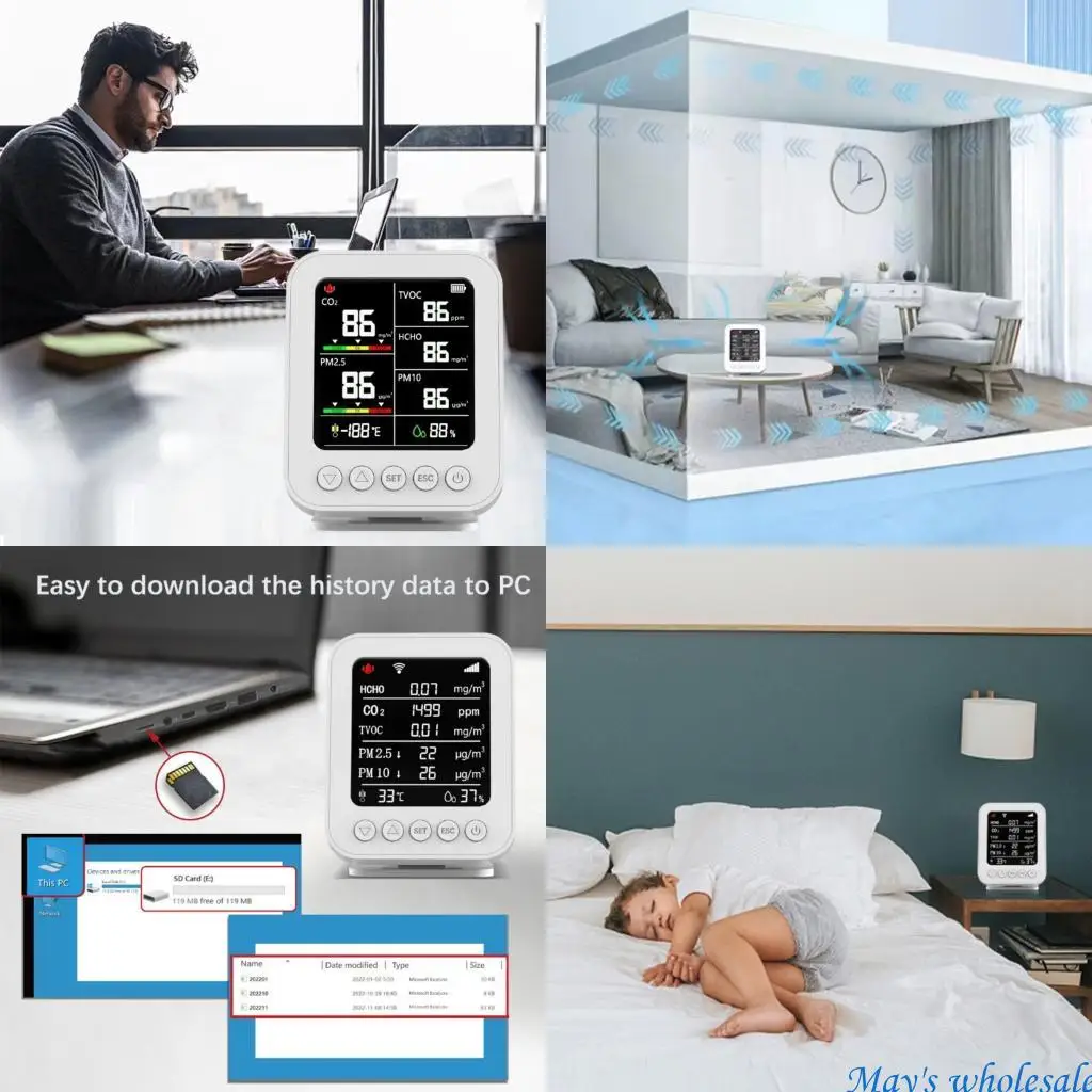 

Professional Indoor Air Monitors Detects PM10 Formaldehyde TVOC for Household 448A