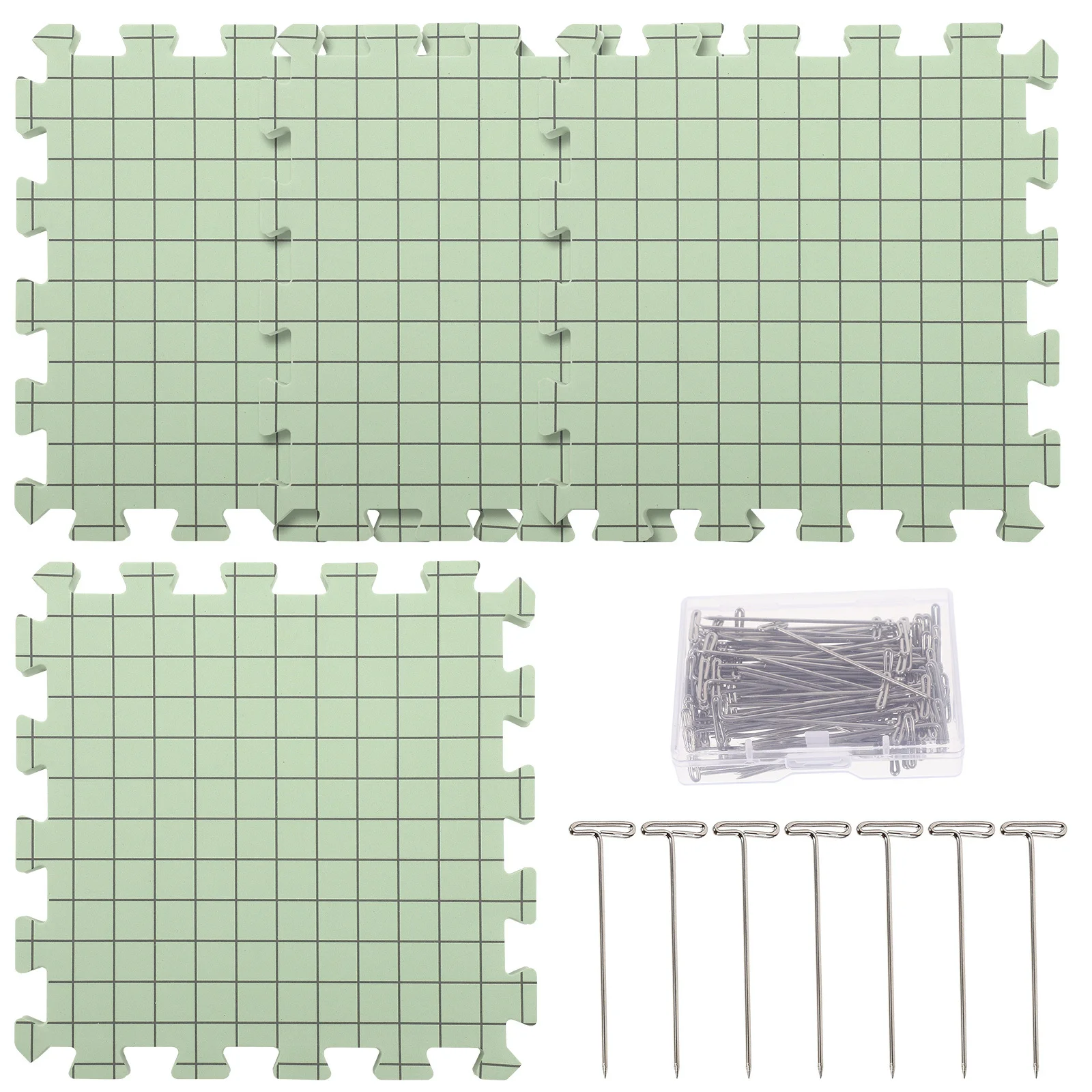 

1 set Crochet Blocking Mats Knitting Supplies Portable Foam Board T pin Set Easy DIY Embroidery Craft Project Tool