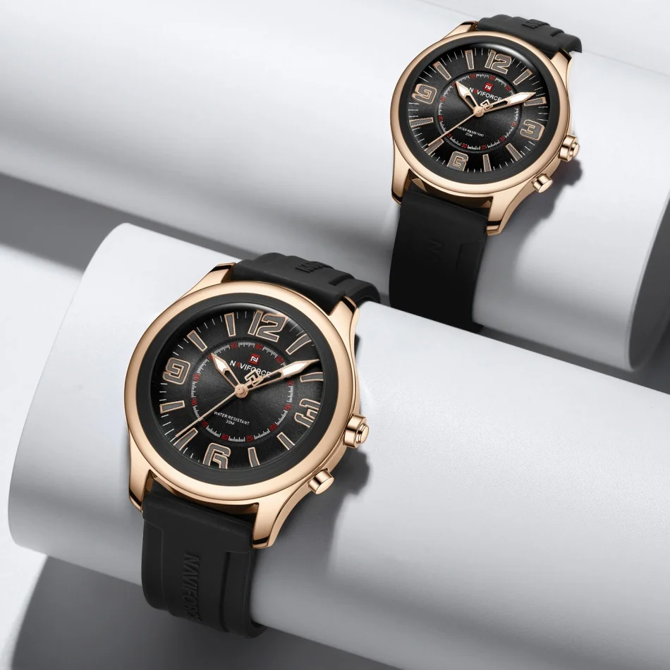 

NAVIFORCE модные брендовые мужские кварцевые часы с силиконовым ремешком, водонепроницаемые светящиеся 30 м, водонепроницаемые наручные часы для пар, Relogio Masculino