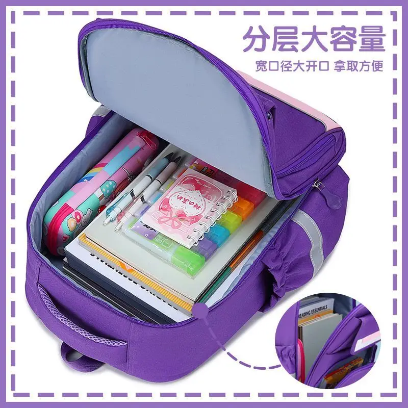 My Little Pony Twilight Sparkle การ์ตูนน่ารักกระเป๋าเป้สะพายหลังน้ําหนักเบากระเป๋านักเรียนป้องกันกระดูกสันหลังสําหรับนักเรียนชั้นประถมศึกษา