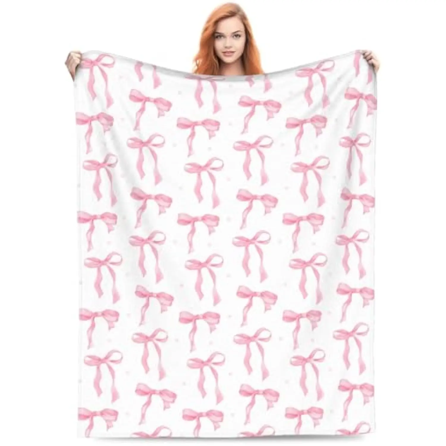 

Фланелевое флисовое одеяло с розовой лентой и бантом, мягкое уютное постельное белье для дивана, дивана, декора гостиной