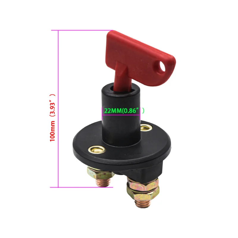 300A 6V 12V 24V Car Battery Switch Circuit Breaker Main Switch 2 Screw Terminals Cut-off Switch Insulated Rotary Switch Key