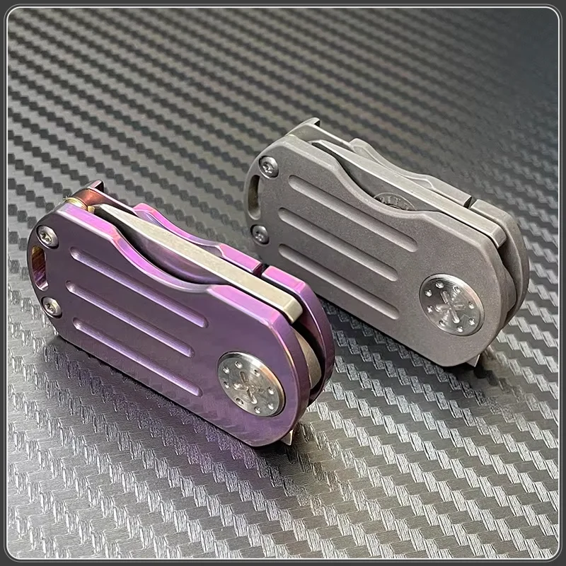 Titanium Alloy Folding Toys Edc Fingertip Portable Utility Fidget Keychain Adult Outdoor Camping Tool Metal Fidget Toys