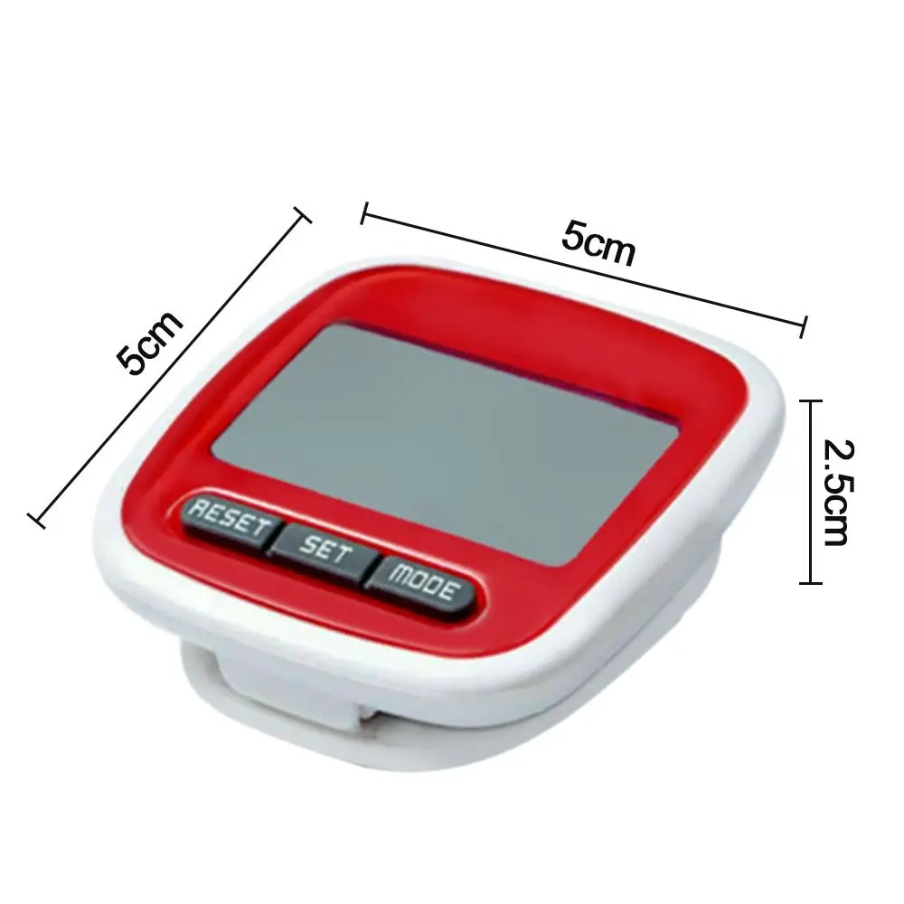 مشبك حزام المشي الصغير المحمول LCD عداد الخطى الجيب الرقمي خطوة كيلومتر عداد المشي عداد الخطى