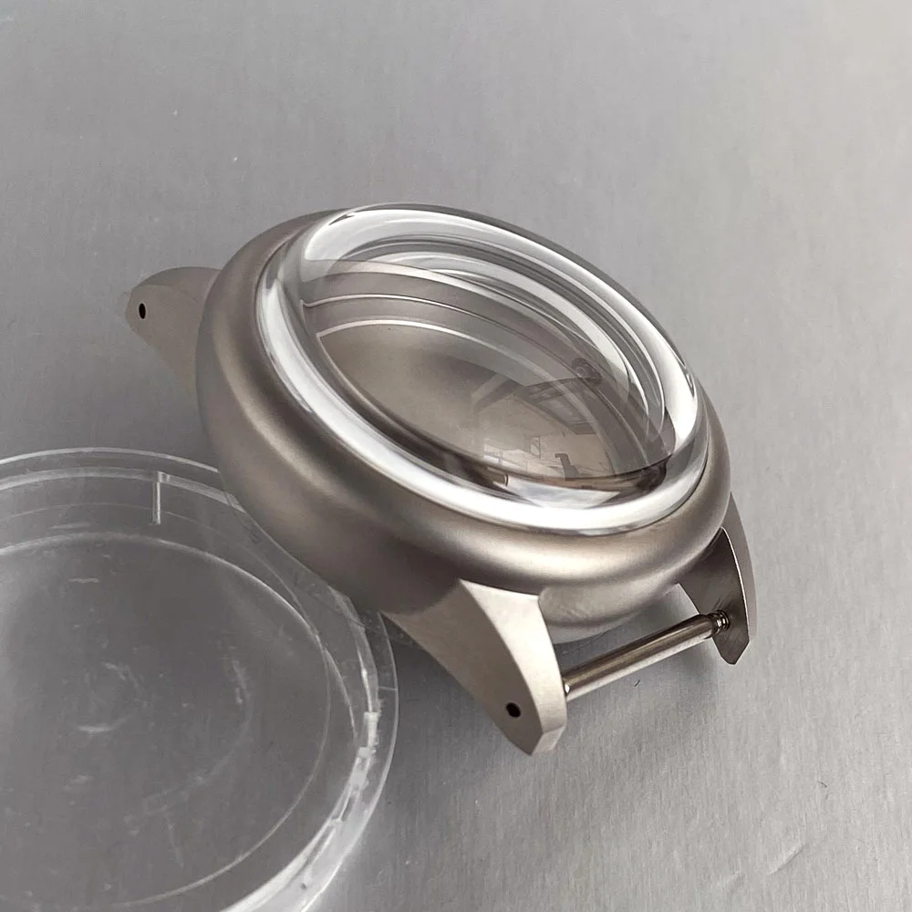 36mm aço inoxidável escovado caixa de relógio mergulho bolha vidro safira caber nh34aa nh35aa nh36aa eta 2824 pt5000 peças relógio