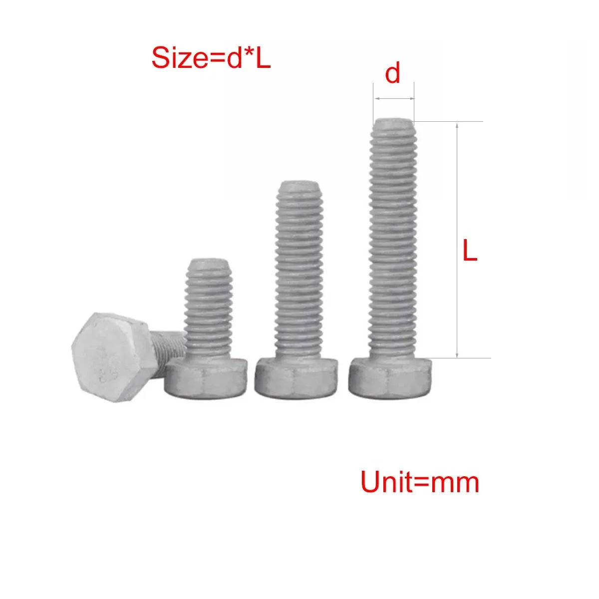 

8.8 Grade Hot-Dip Galvanized External Hexagonal Screws/High-Strength Bolts