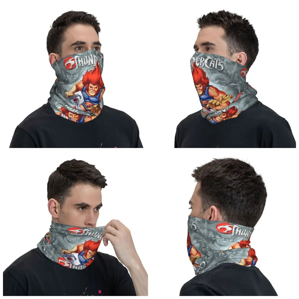 Custom Thundercats HiMan Winter Headband Neck Warmer Men Women Hiking Camping Tube Scarf Cartoon Anime Face Bandana Gaiter