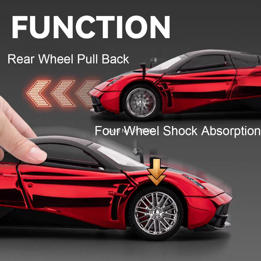 1:24 Pagani Huayra Dinastia modèle jouet voitures alliage moulé sous pression roues transformées avec musique légère Miniature voiture de sport garçons cadeaux d'anniversaire