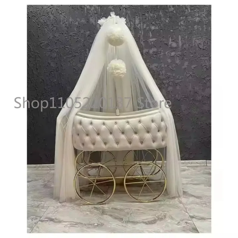 Top12Modern Multifunctional Baby Cradle Comfortable Metal Crib Convenient Function Bedroom Restaurant Hotel Use