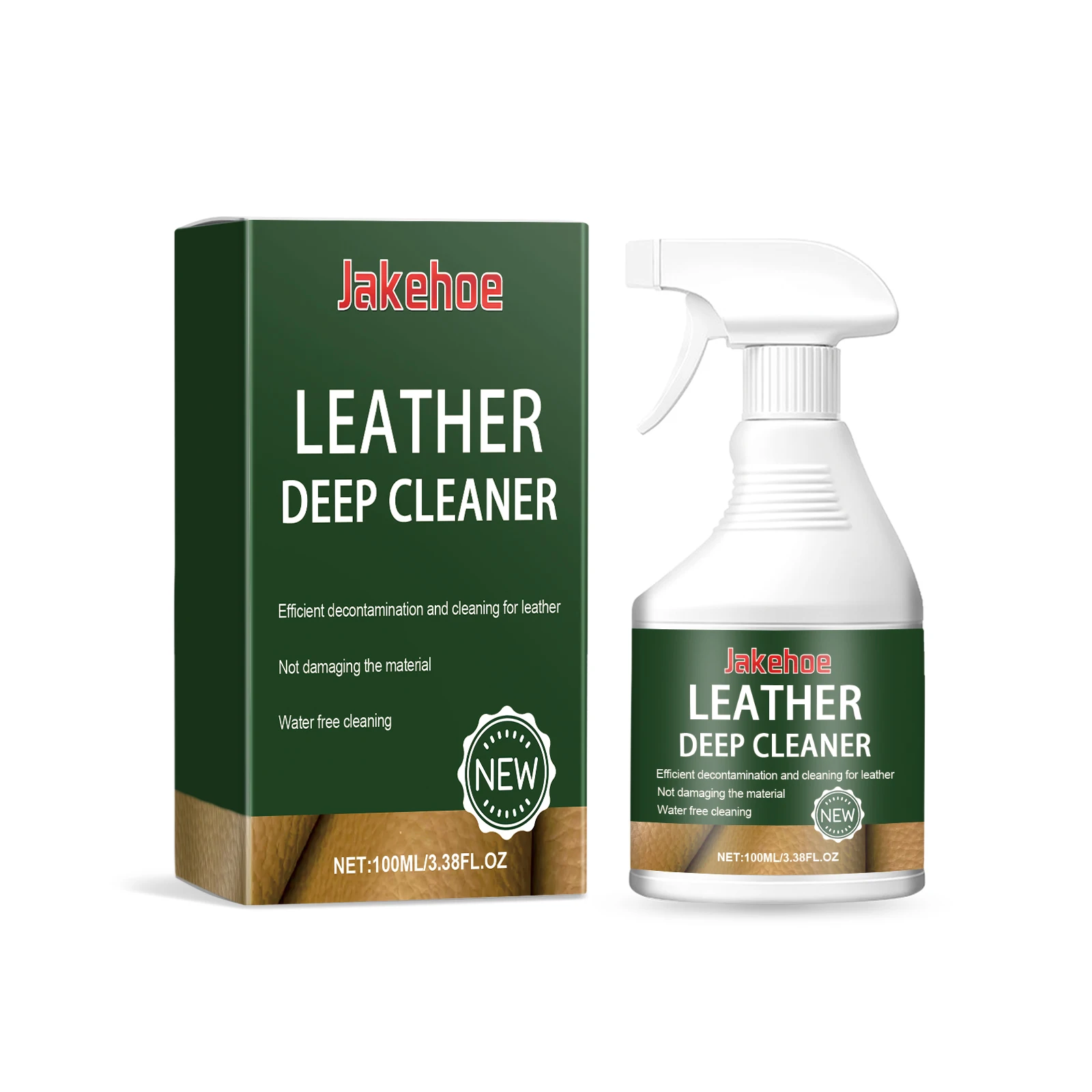 Premium Jakehoe 100ml Effective Leather Cleaner Conditioner Deep Clean Restore Gloss Anti Crack Care for Sofa Car Seat Shoes Bag