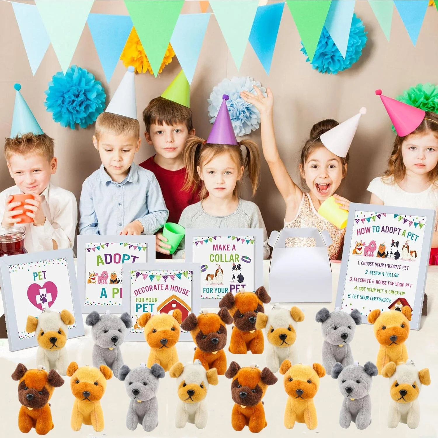 12/24PCS Mini Plush Dogs Bulk 12cm Puppy Stuffed Animals Soft Cute Small Dogs for Goodie Bags Baby Shower Birthday Party Favors