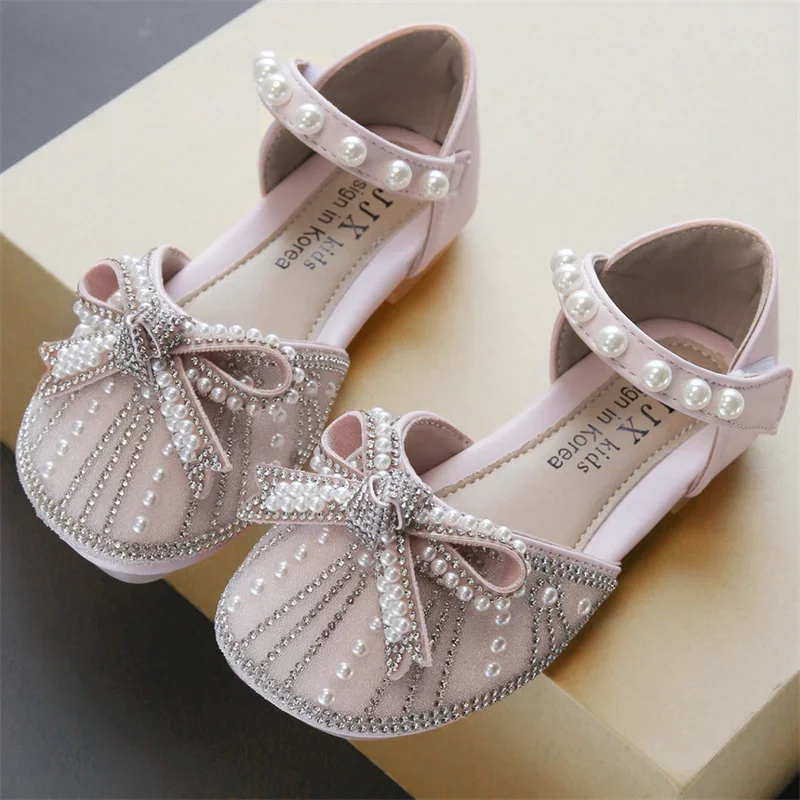 

Kids Fashion Student Cartoon Casual Sandals Prom Beaded Crystal Bow Baby Girls Princess Cute/Comfortable Children Dance Shoes