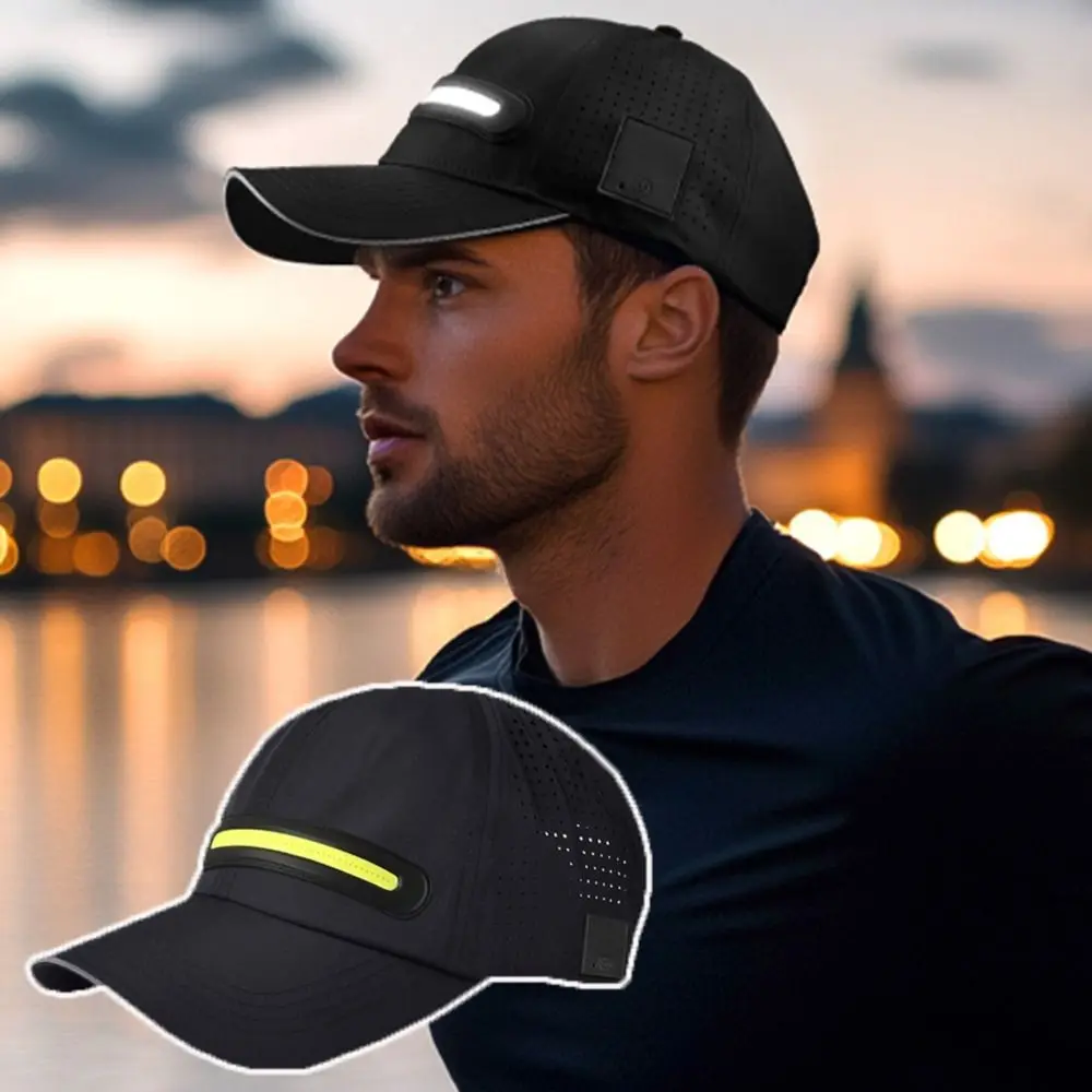 Creative Gift Rechargeable Baseball Cap Light Lightweight Breathable Baseball Cap 3 Kinds of Brightness LED Lighting Cap