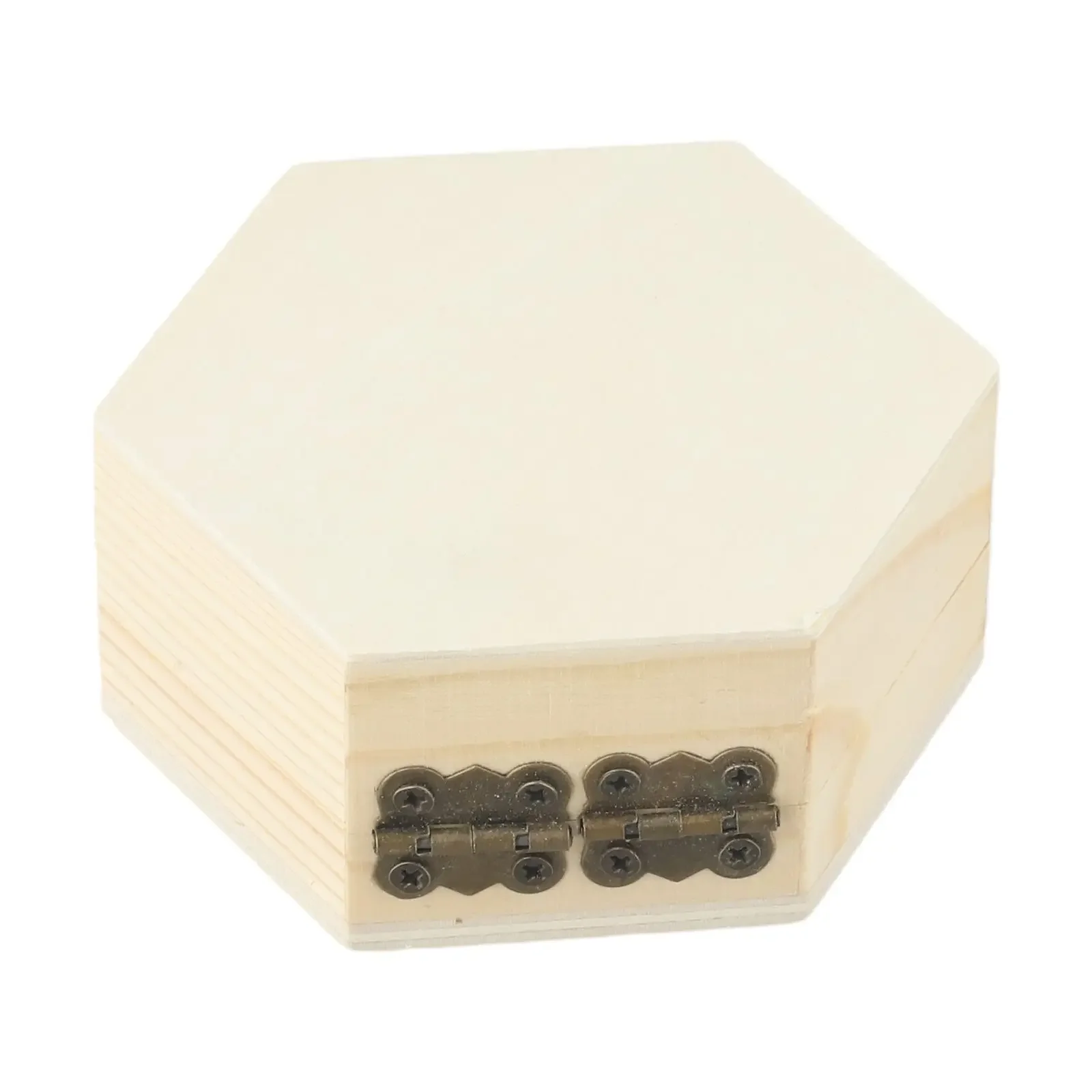 1Pcs Wooden Hexagonal Shaped Storage Box Jewelry Box Wedding Gifts Favors Box Holder Fashion Simple Jewelry Display