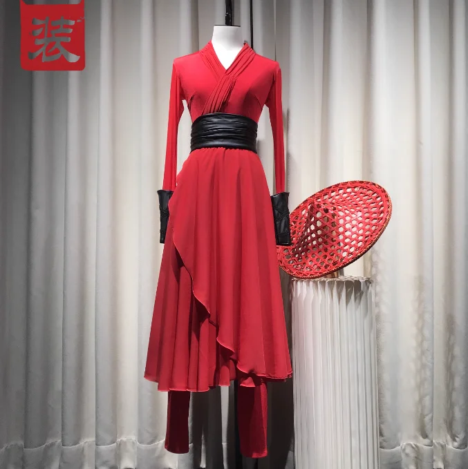 

Chinese Dance Dress Red Women Stage Chivalrous Person