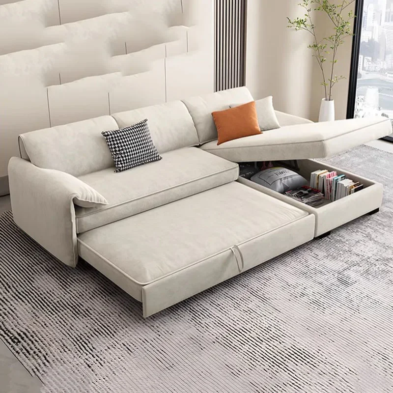 

Cozy Multifunctional Sofas Bed L Shape Kawaii Floor Elegant Living Room Sofas Modern White Divani Da Soggiorno Hoom Furniture
