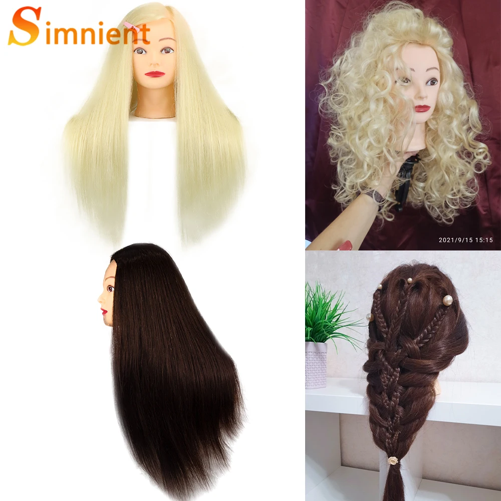 Cabeza de muñeca para formación de maniquí femenino con pelo 80% Real para peluquería, cabeza de muñeca de cosmetología con trípode y soporte, novedad