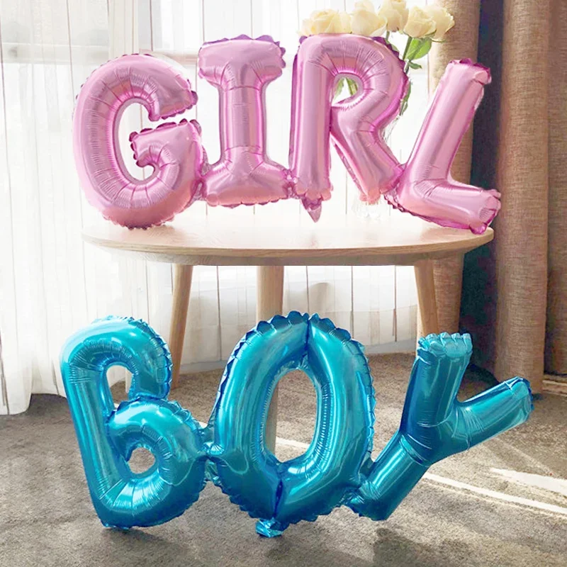 New Link Baby Boy Girl Letter Foil Balloons Baby Shower Birthday Wedding Party Large Size Connect Baby Alphabet Air Globos Decor