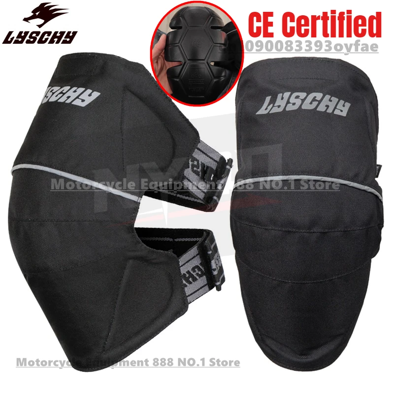 

LYSCHY Motorcycle Knee Pads Breathable Protective Motocross Kneepad Night Reflective Moto Racing Guards Protection CE Certified