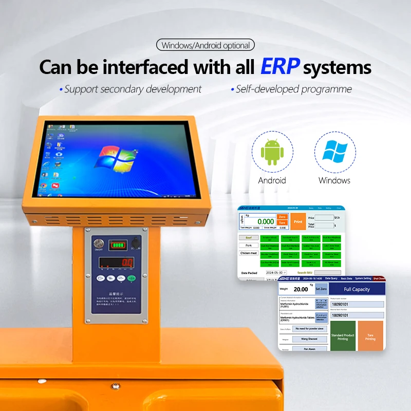 12 Inch LED Smart Display Android System OEM ODM Customizable Electric Smart Forklift Manual Pallet Truck Scale Carbon Fiber