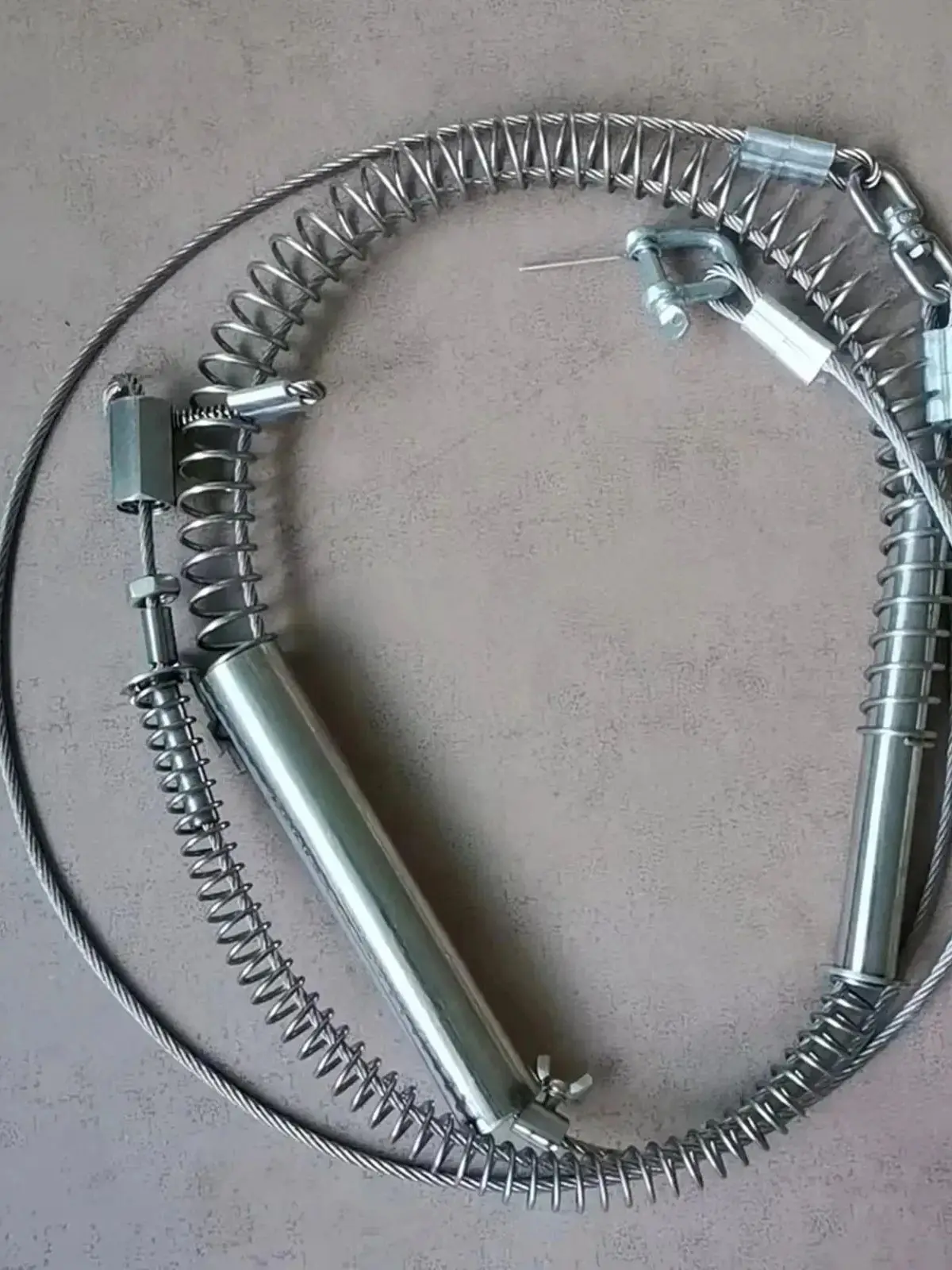 1 Stück stärkere Feder für den Wildschweinfalle-Ersatz mit Muttern, Drahtseil, Durchmesser 4 mm – Detail 1