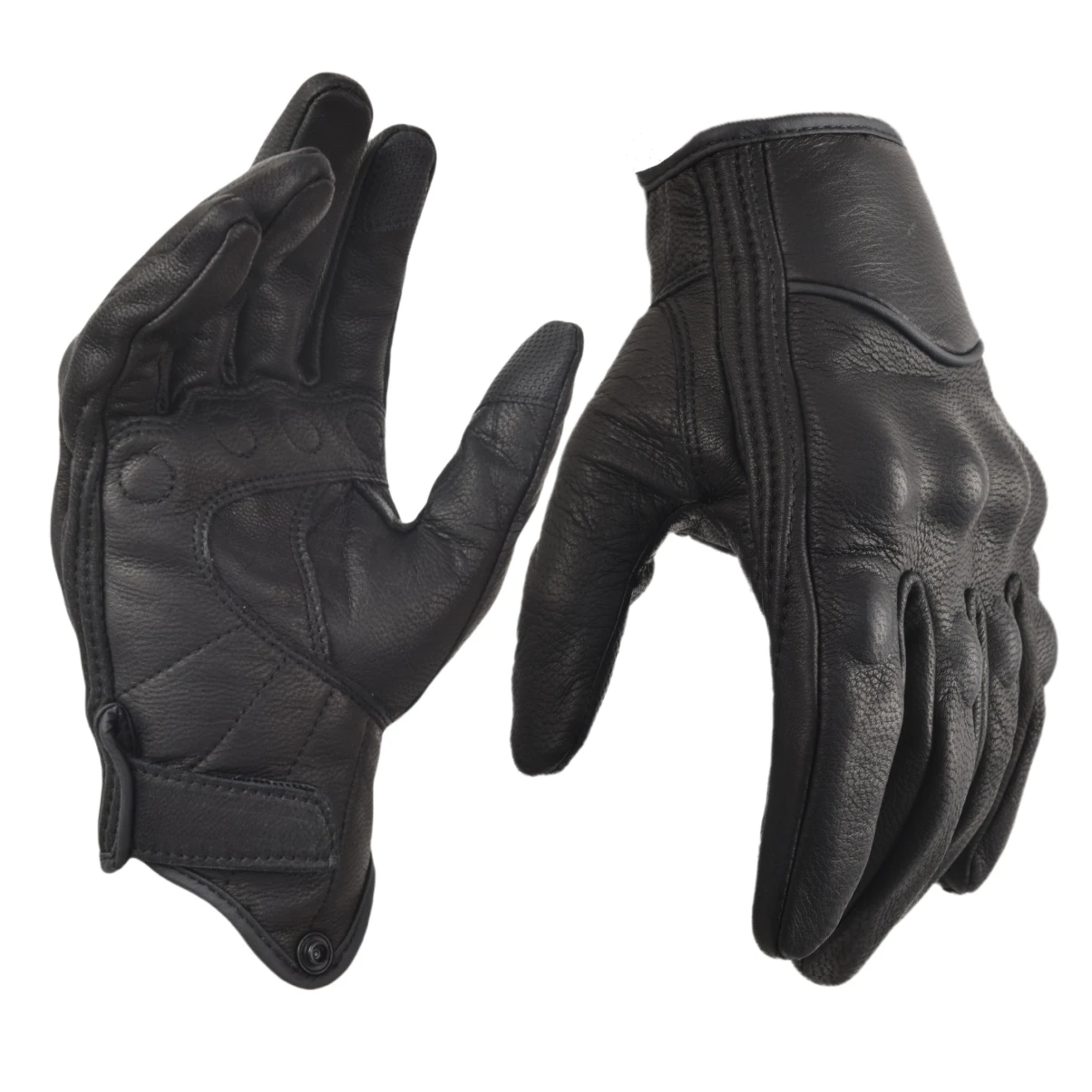 Outdoor Gloves Motorcycle Gloves Leather Low-Speed Urban Motor Riding Gloves Full Finger for Men Gloves Black