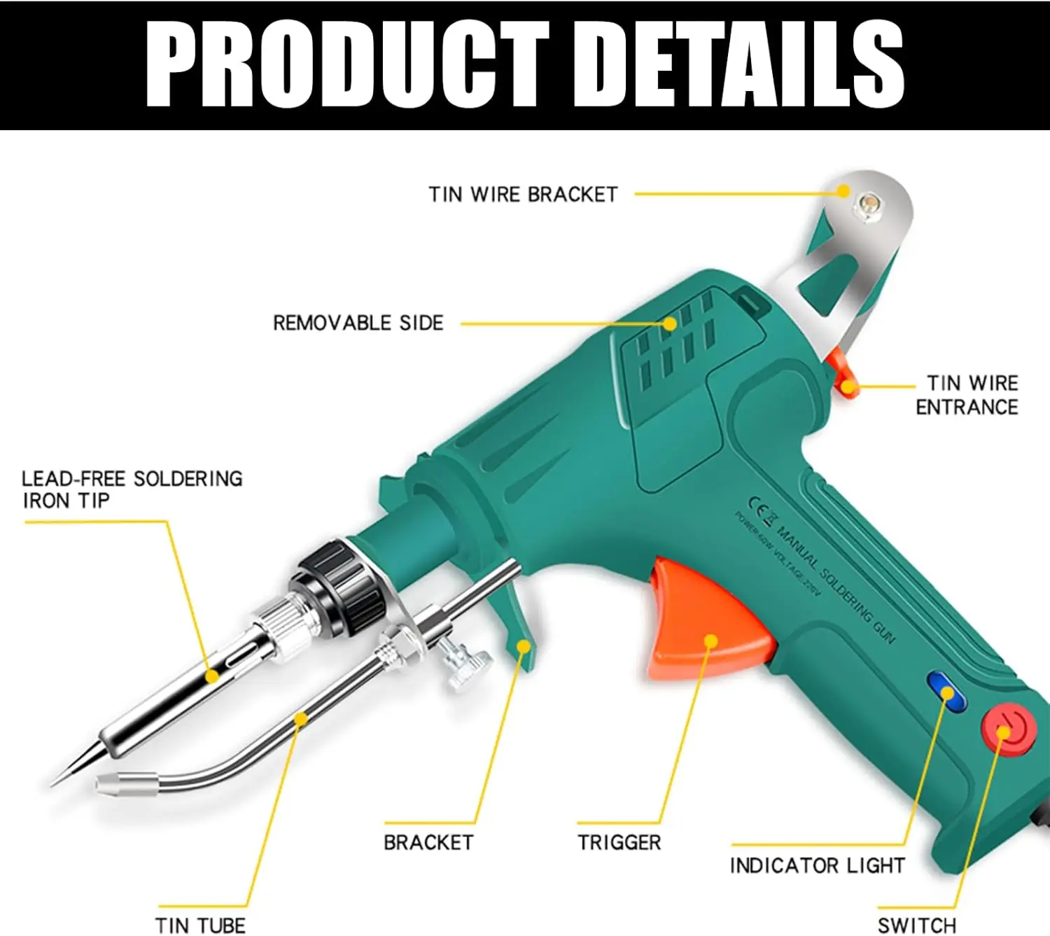 60W 110V/220V Electric Soldering Irons Multi-function Soldering Iron Soldering Gun Set Internally Heated Industrial Welding Tool