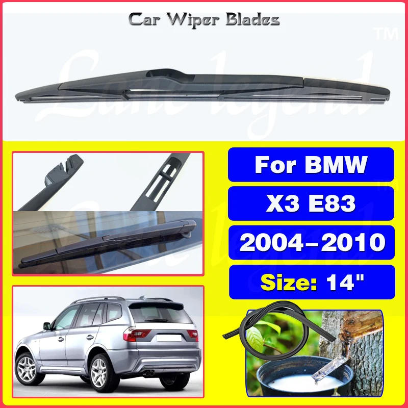 

For BMW X3 E83 2004 - 2010 Wiper 14" Rear Windshield Windscreen Wiper Blade Clean Tailgate Window Rain Brush Car Accessories