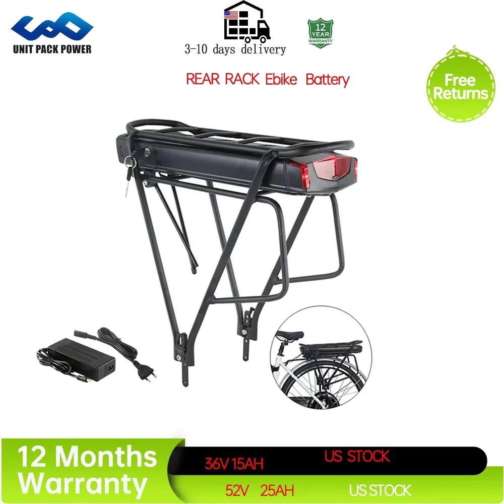 36V 21AH Gepäckträger Ebike Batterie 36V 15AH Lithium Batteria 18650 48V 14Ah für Elektrofahrrad 250W 350W 500W 750W 1000W
