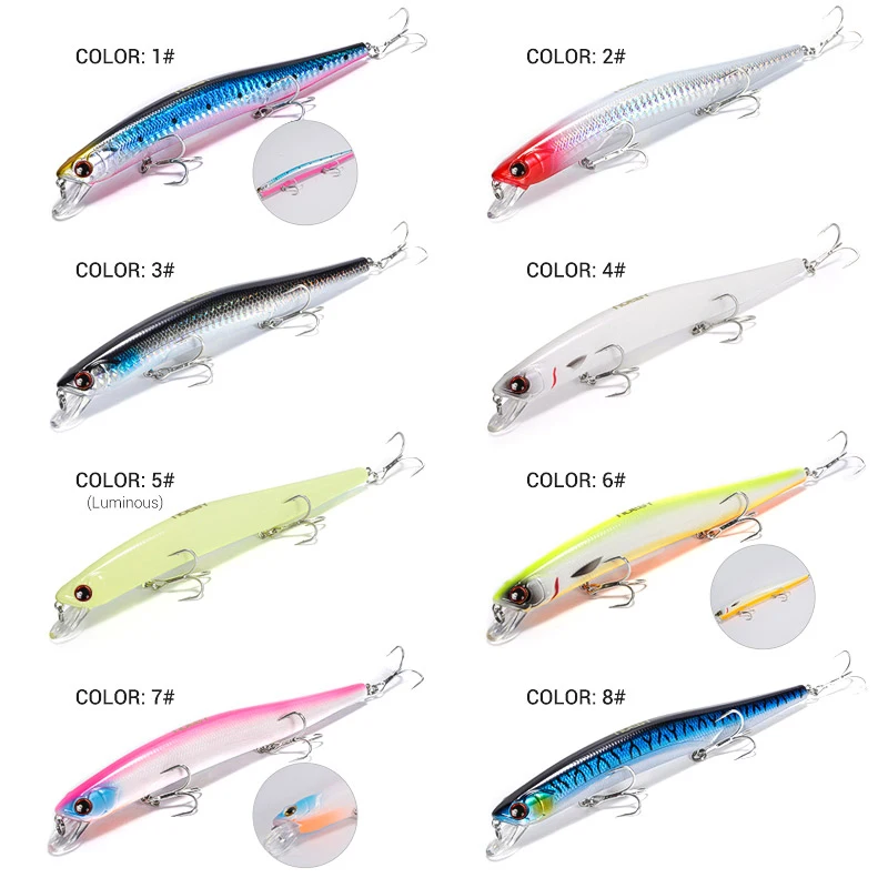 NOEBY Slim Lance Minnow 150mm 23g Fishing Lure Floating Wobblers Artificial Hard Bait for Pike Bass Jerkbait Fishing Lures