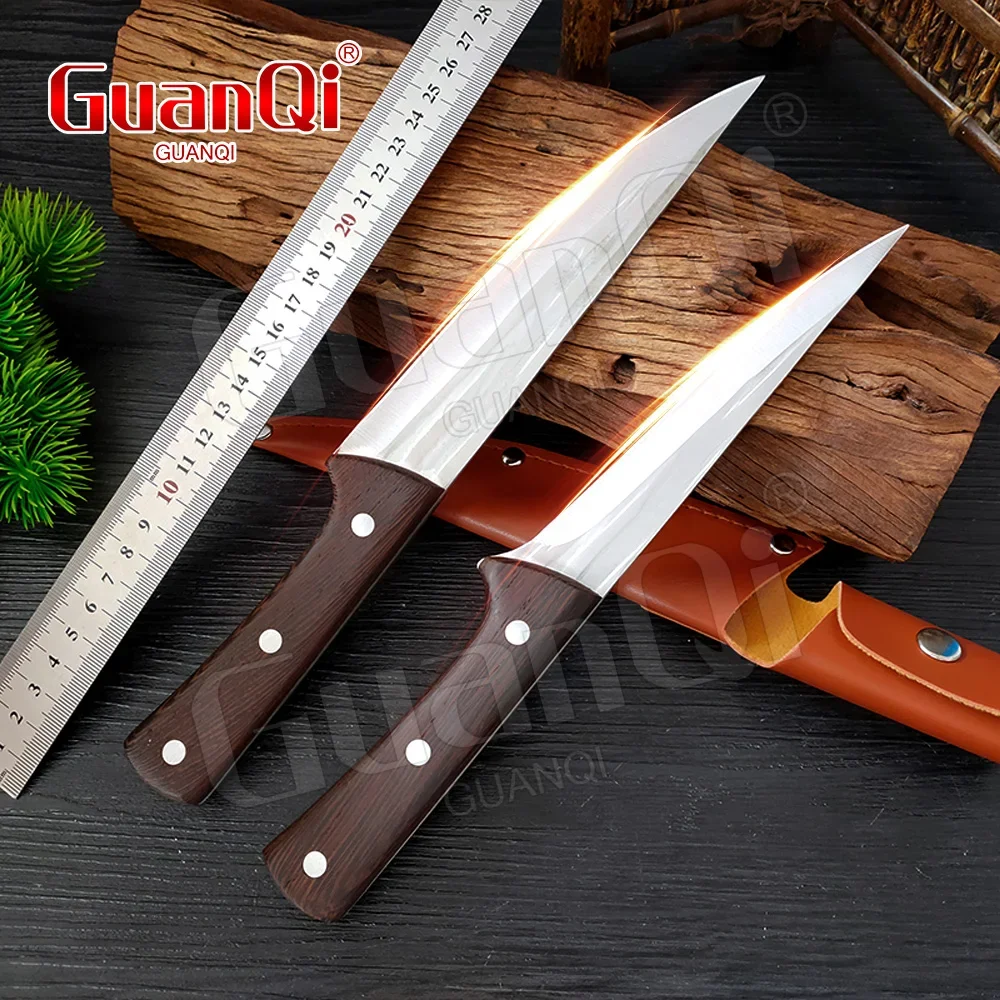 6/7inch Forged Boning Knife Fishing Hunting Knife with Sheath Handmade Chef's Butcher Knife Fish Vegetables Meat Cleaver