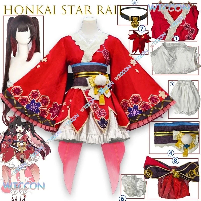 

[MAGCOS] Аниме игровой персонаж блестящий косплей костюм Honkai Star Rail наряд маленькая кошка девушка стимпанк готическое фэнтезийное платье полный