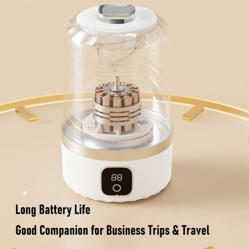 Compact 1L Underwear Washer Rechargeable Mini Portable Washing Machine For Apartment Dorm Travel Hotel White