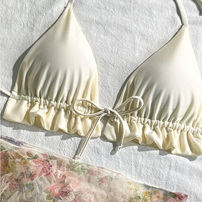 Set Bikini Seksi 3 Potong 2026, Baju Renang Wanita, Pakaian Renang Tiga Potong, Pakaian Pantai, Baju Mandi, Bikini Brasil, Pakaian Kolam Renang