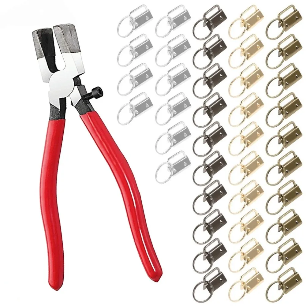 

41 Pcs Pliers Key Fob Hardware Set Complete Kit Professional Bag Strap Hardware Replacement Parts DIY Jewelry Making Tools