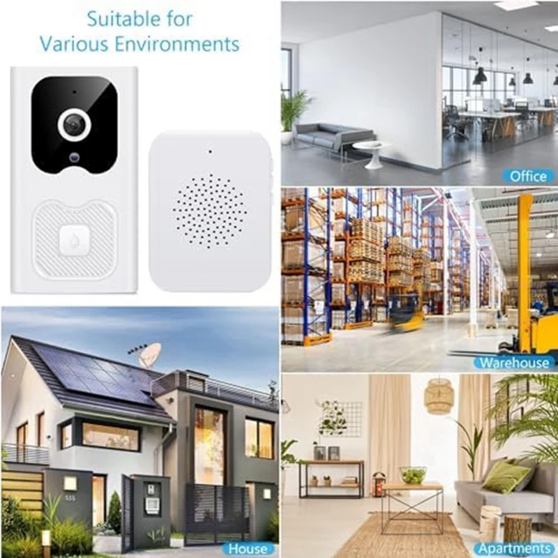 Intelligent Wifi Night Vision Low Power VGA Video Doorbell App Remote Intercom Cell Phone Push Notification For Home