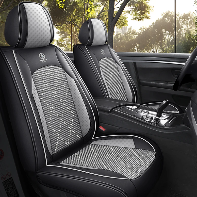 

Ice silk material front two-seat car seat covers, classic color options available, suitable for most models