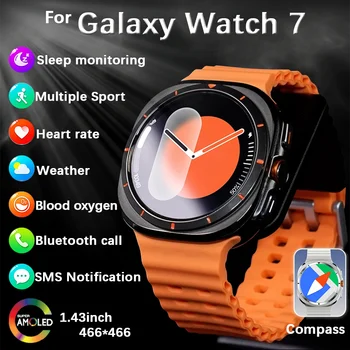 New for Samsung Galaxy Watch 7 Ultra GPS Tracking Smart Watch Men AMOLED Alway Display Body Temperature Clock BT Call Watch 2024