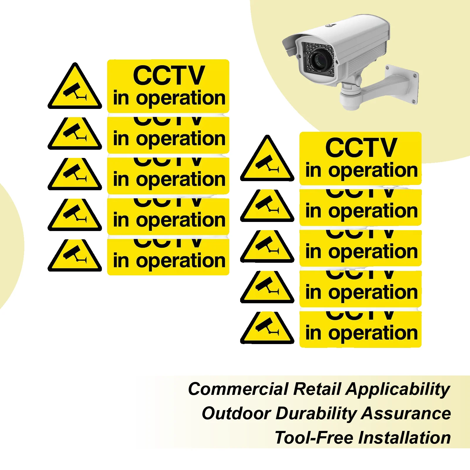 Camera Signs For Property Security Camera Signs Warning Stickers 10 Pieces Fade Resistant Property Safety Stickers For Office