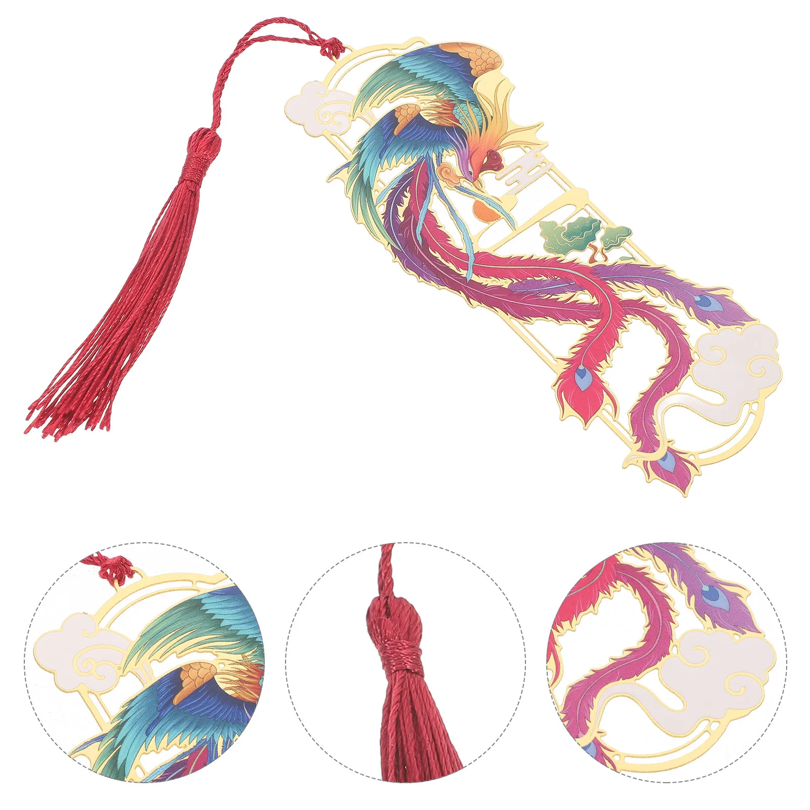 ドラゴンフェニックス金属ブックマーク中国風のブックマーク男性用銅ギフトクールページマーカー読書マーカー学生