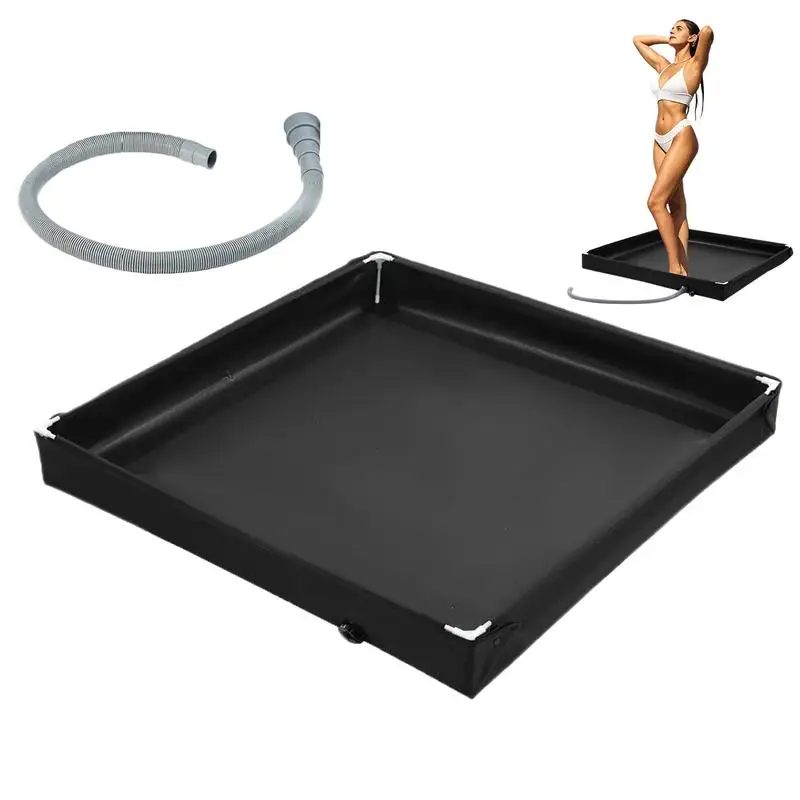 

Shower Pan Foldable Shower Basin Floor Base Standing Bath Floor Drainage Bowl For Outdoor Tent RV Road Trip Sun Shade Hiking