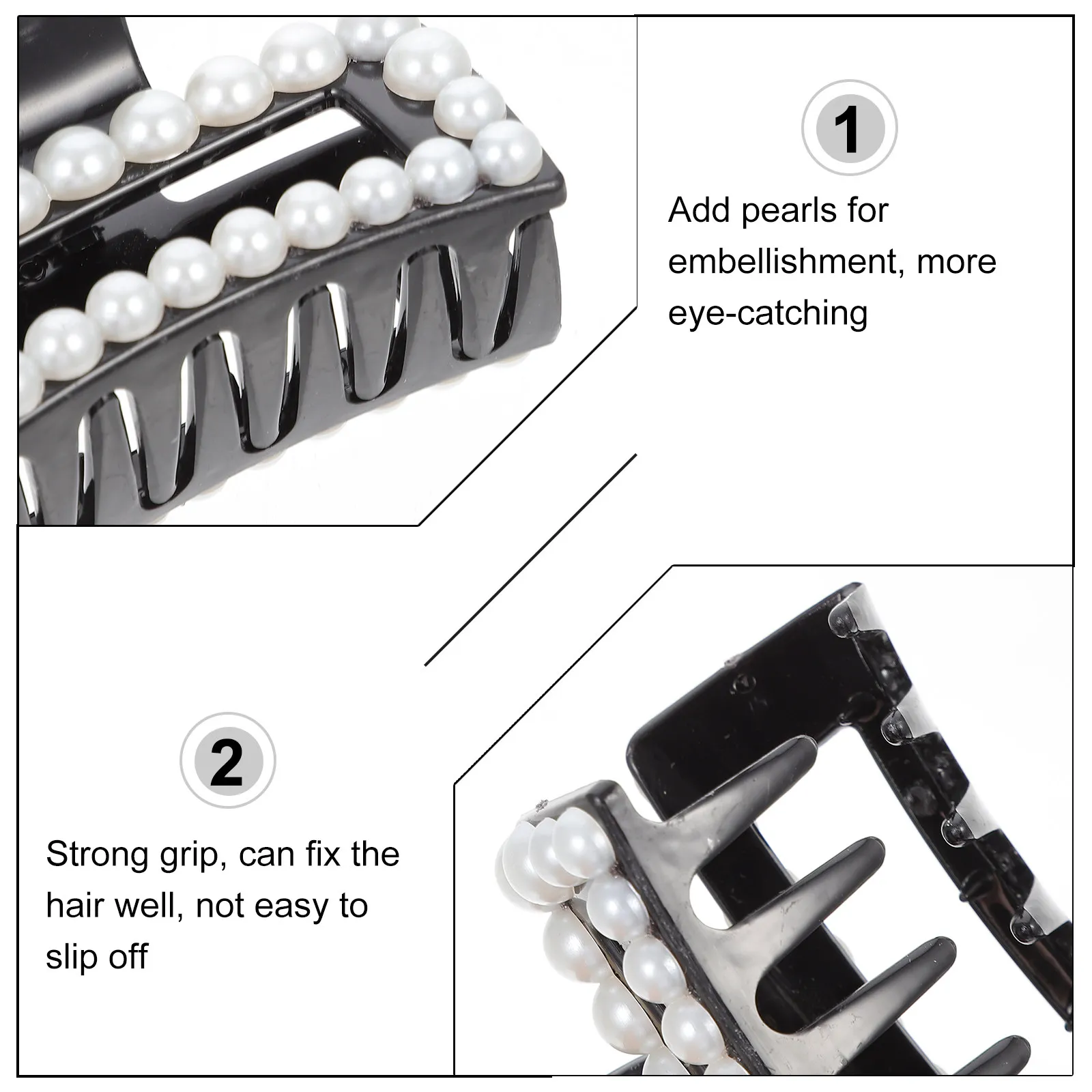 

Заколка для волос для девочек с блестящими жемчужинами, прочная, для путешествий, пляжа, вечеринок, для укладки волос, зажим-краб