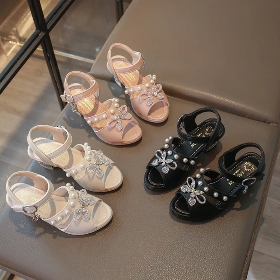 

Butterfly Crystal Young Princess High Heel Sandals 2026New Summer Style Platform Sandals - Party and Dance Model - Hooked Design